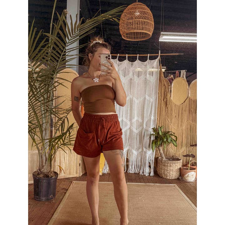 Gardenbelle Shop - Wholesale Shorts - Women's - Organic Hemp Boho Shorts, Slouchy Natural Shorts12