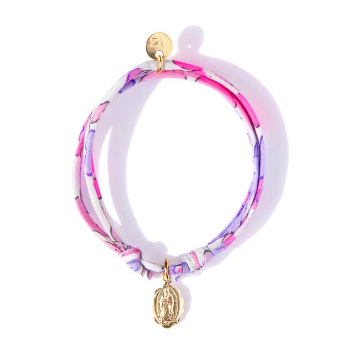 Sliding Liberty Bracelet Betsy Fluo Lila Virgin Mary for wholesale by Le Petit Lien de Paris