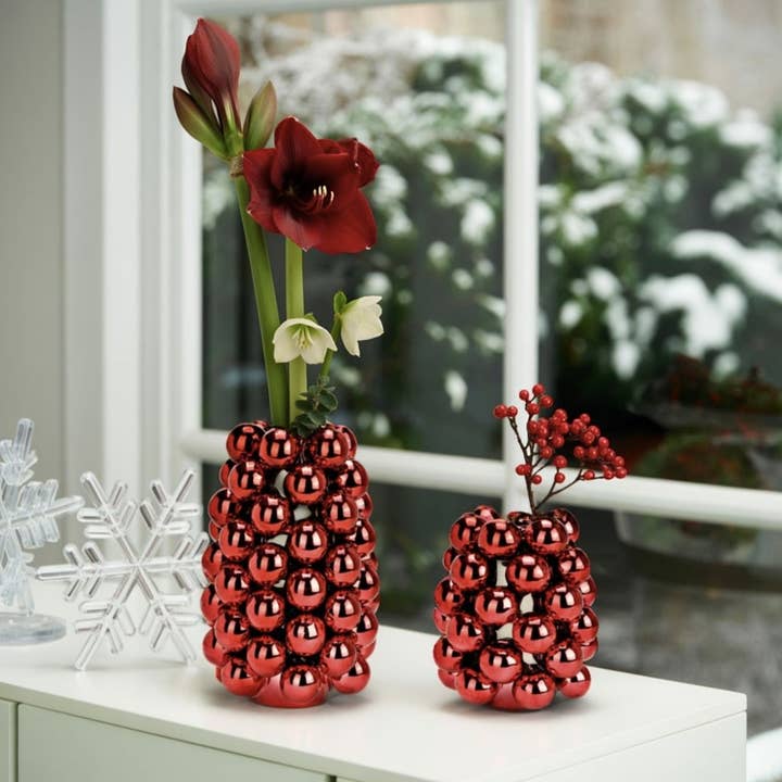 Wurm - Wholesale Vase - Vase Bubble made of porcelain, dark red (W/H/D) 14x17x14cm2