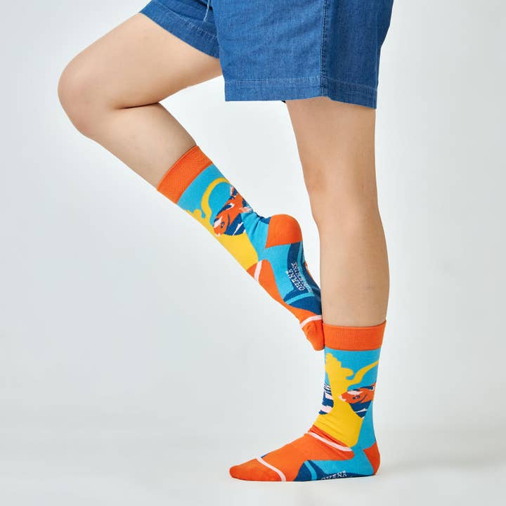 Koi Whispers Crew Socks | Koi Fish | Soft Combed Cotton for wholesale by Ohana Sunshine