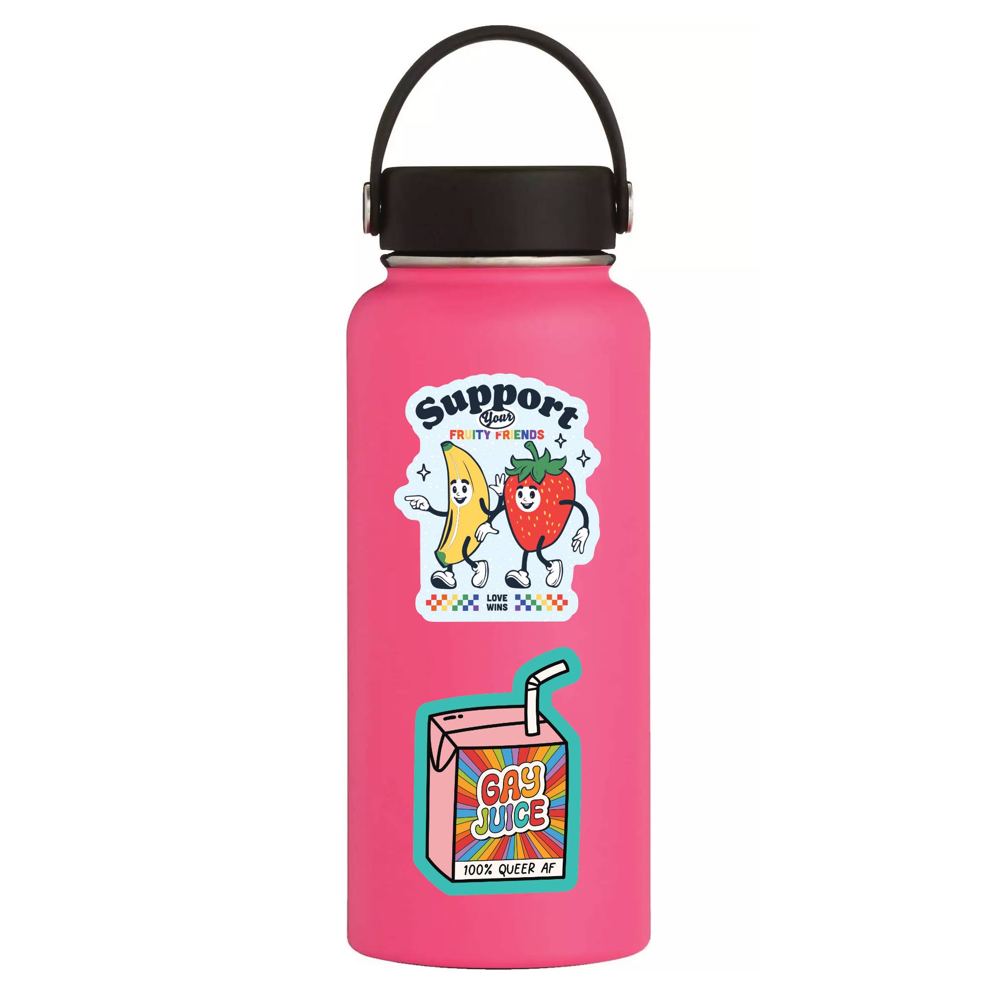 Juju and Moxie - Wholesale Sticker - Fruity Friends LGBTQ+ Ally Pride High Quality Vinyl Sticker2