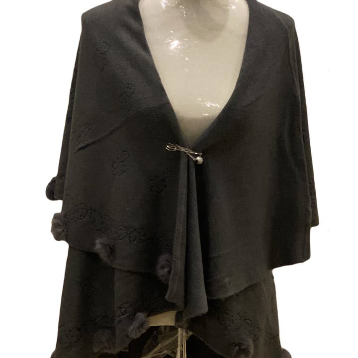 LINETA – wholesale Head scarf – Women's – Pompom poncho 3