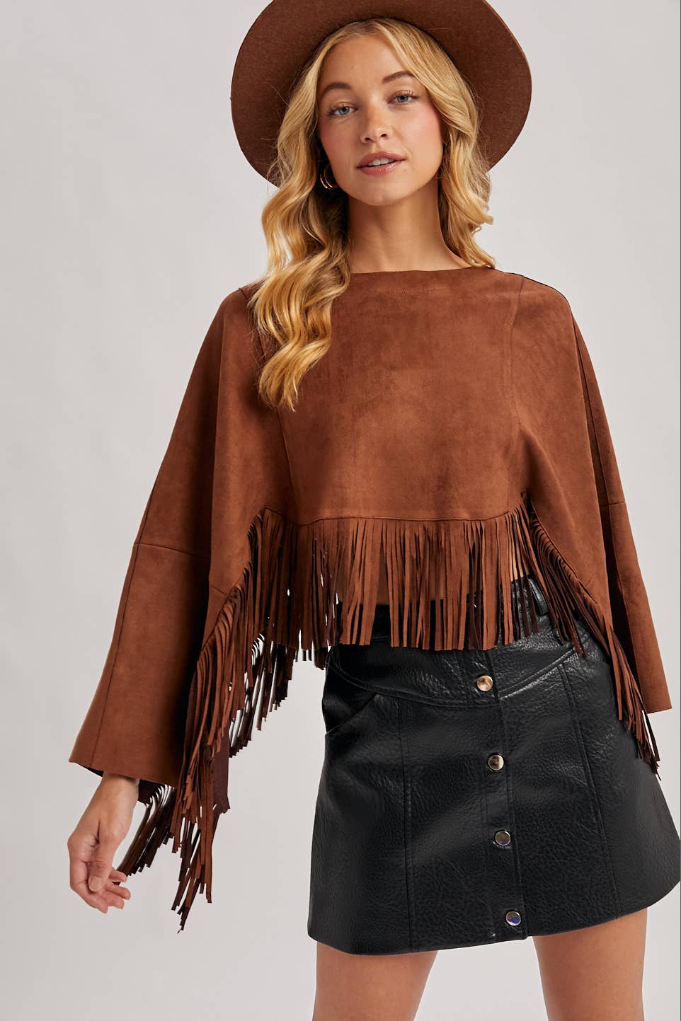 Bluivy - Wholesale Poncho - Women's - WESTERN BOHEMIAN SUEDE FRINGE CAPE15