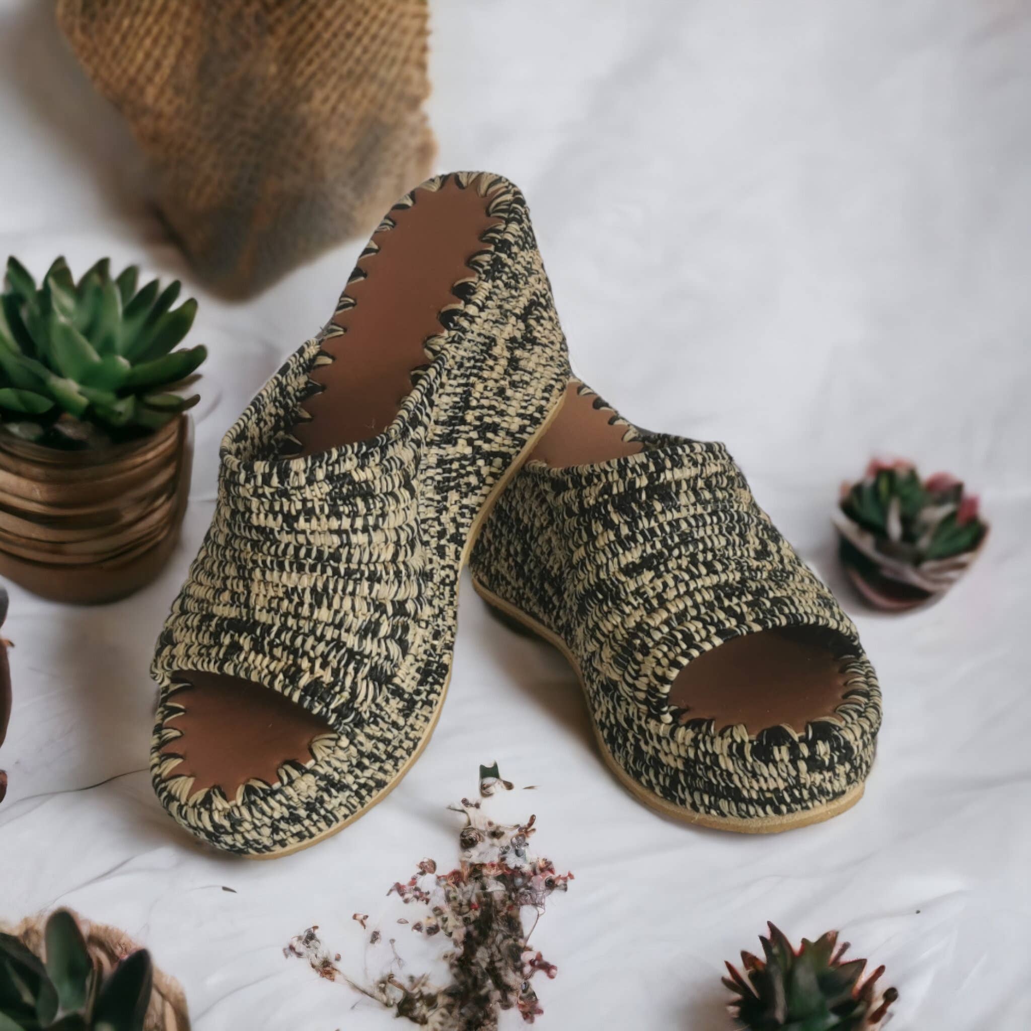 Berberparadise - Wholesale Sandals - Women's - Moroccan Sandales Raffia naturelles