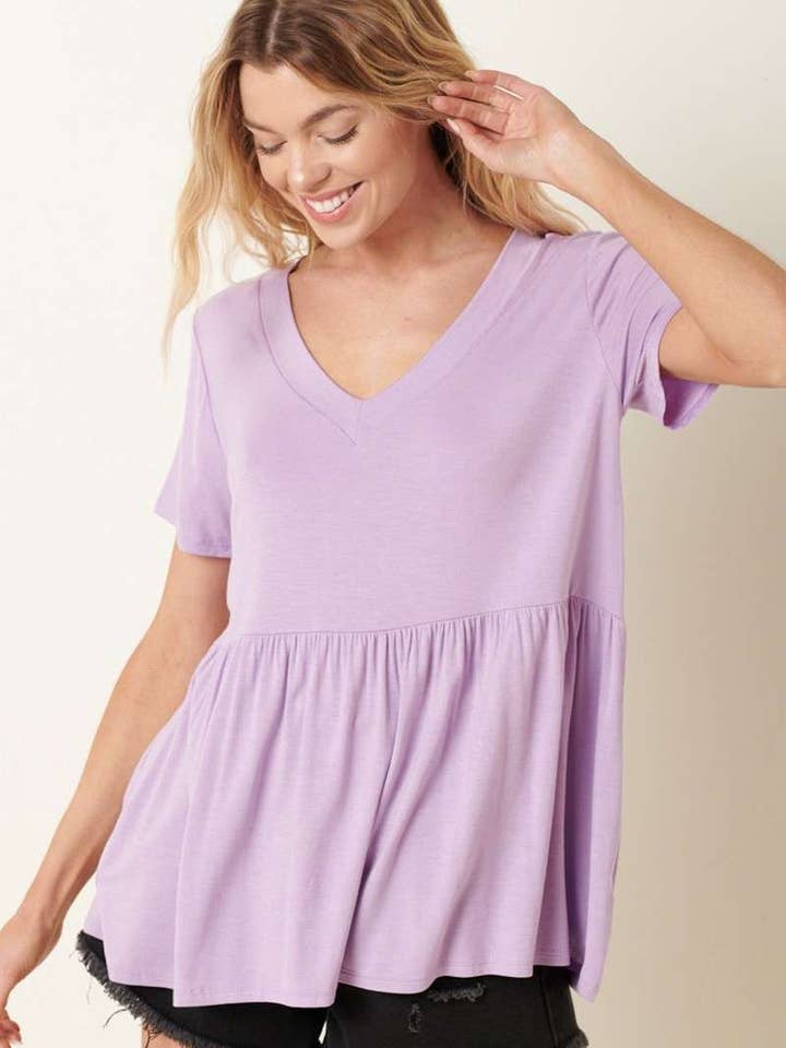 mittoshop - Wholesale Tunic - Women's - BT8128-BAMBOO V-NECK BABYDOLL TOP17