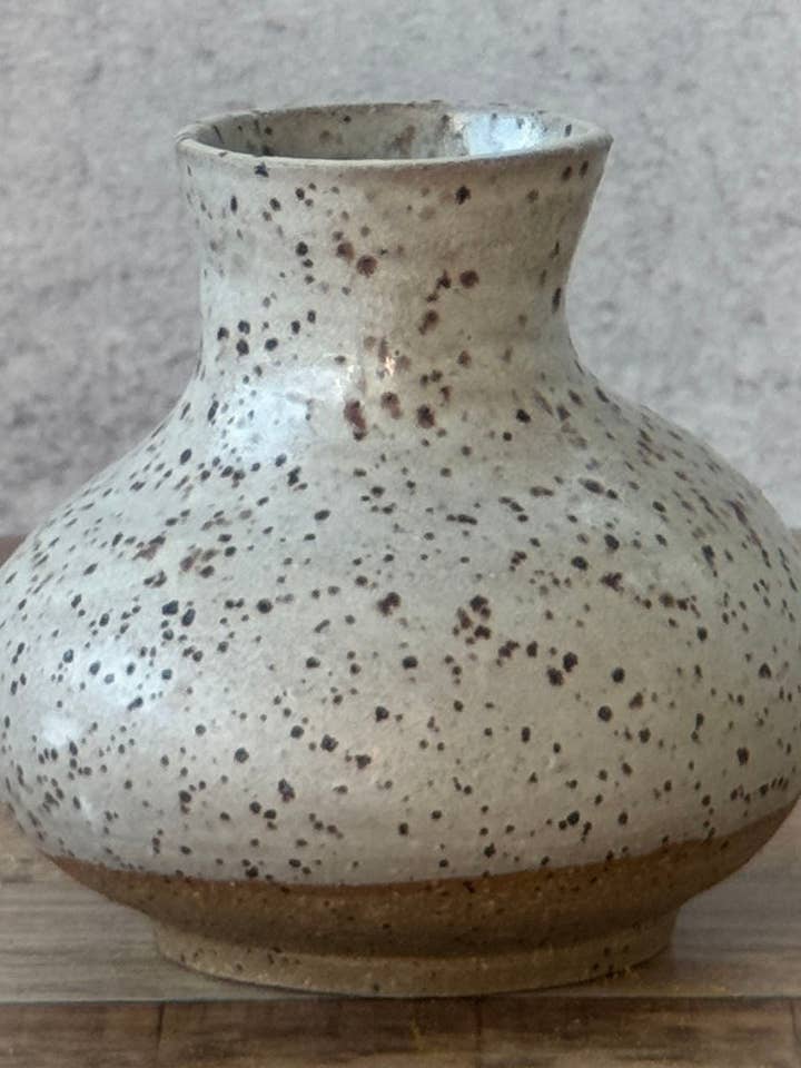 small speckled bud vase for wholesale by erin murphy pottery