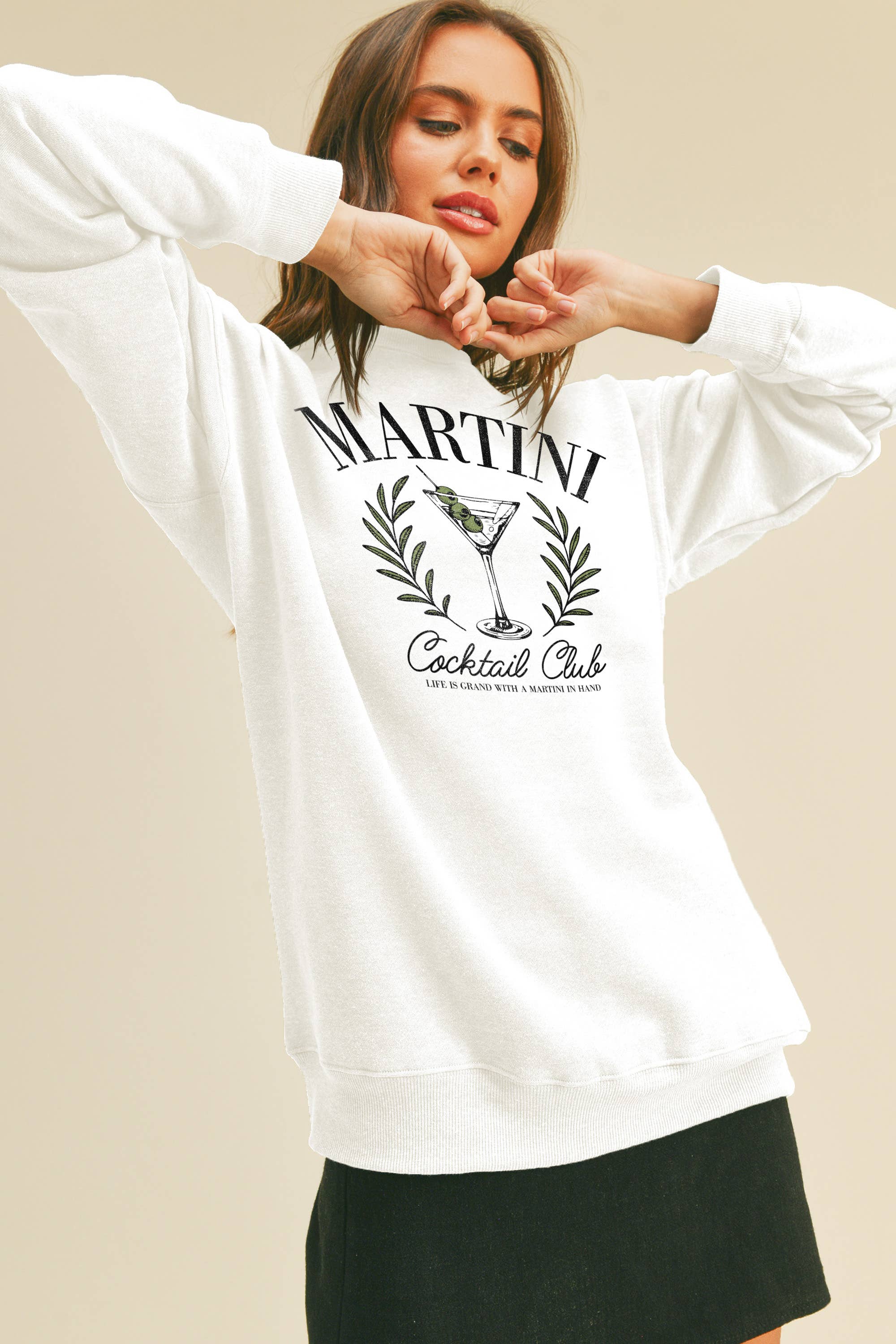 Honestee - Wholesale Sweatshirt - Women's - Martini Cocktail Club Long Sleeve Sweatshirt7