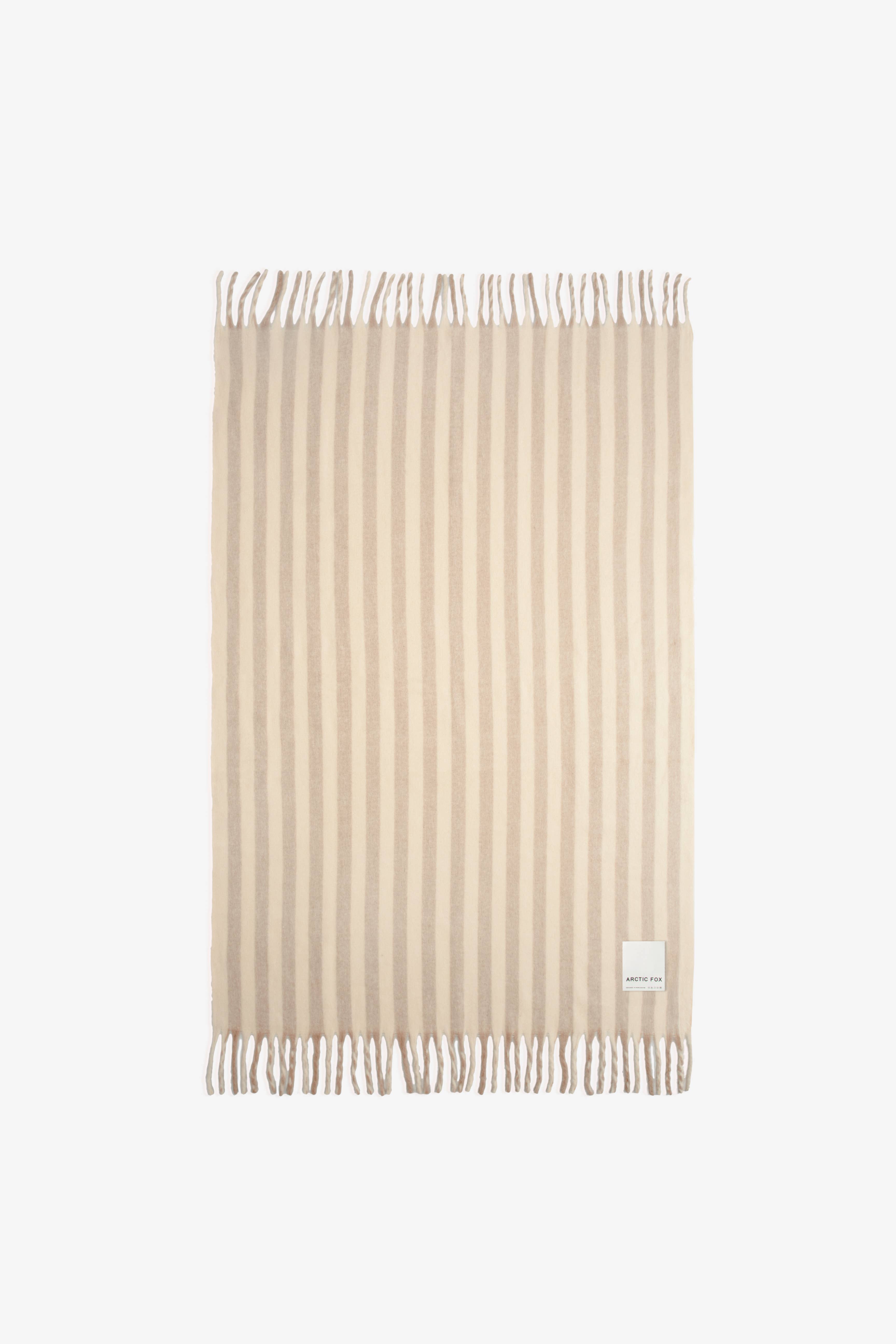 Arctic Fox & Co. - North America - Wholesale Throw Blanket - The Wool Stripe Throw - Pale Taupe Stripe - FW251