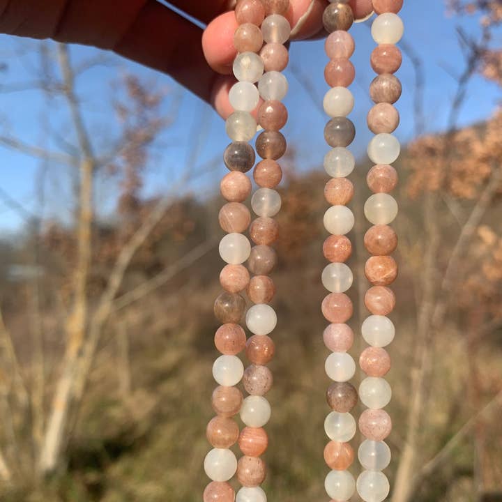 A l'or gemmes – wholesale Pärlor – PLMU 6 till 8 mm flerfärgade månsten pärlor