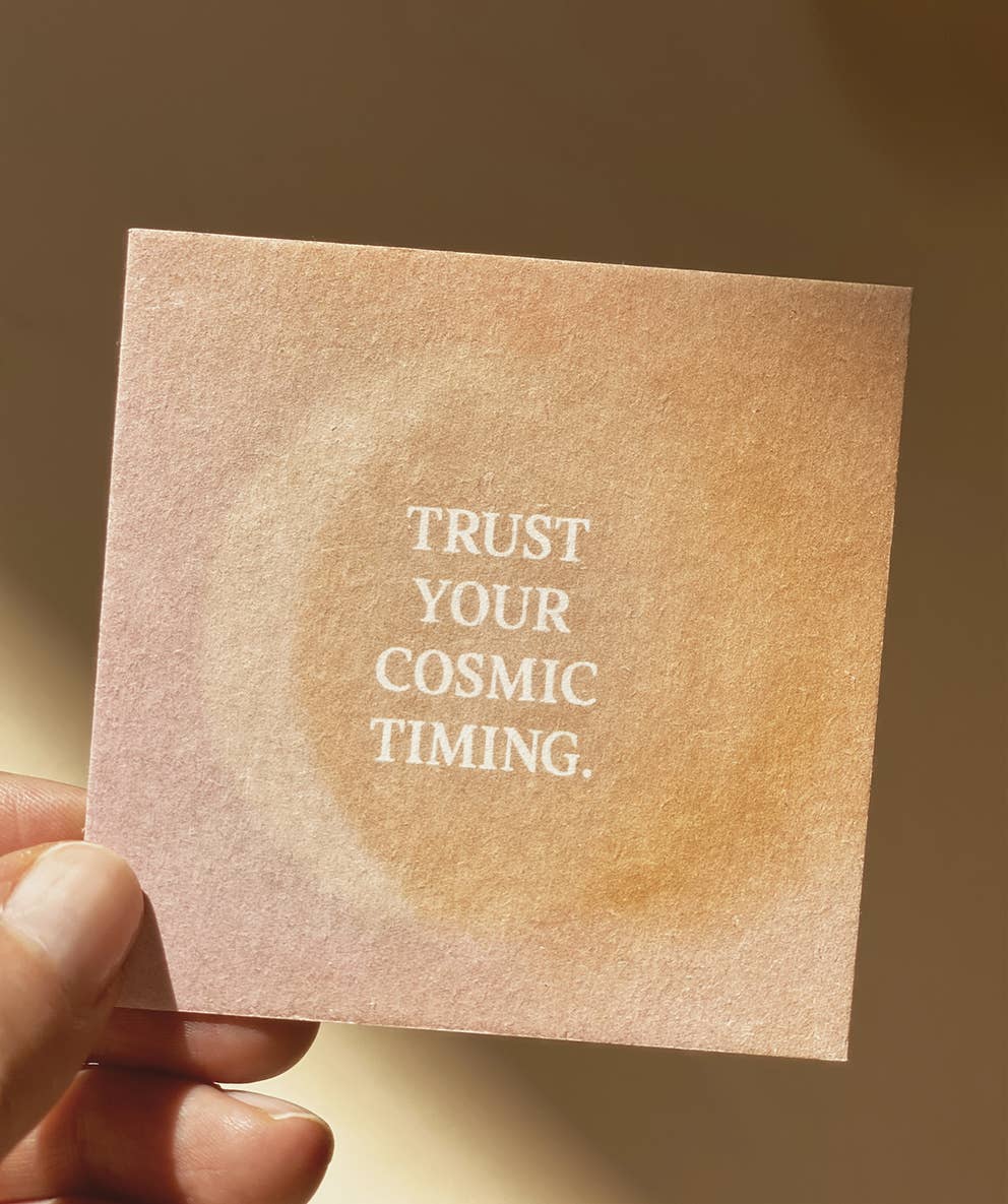 Anna Cosma - Wholesale Encouragement Card - TRUST YOUR COSMIC TIMING - MINI CARD - AFFIRMATION3