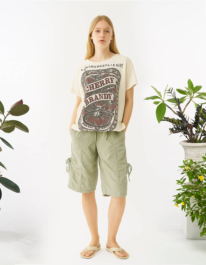Kathmandu Imports - Wholesale Screen Printed T-Shirt - Women's - COTTON ROUND NECK HIGH-LOW TOP (TH-2009)6