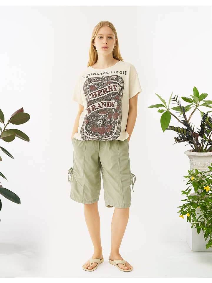 Kathmandu Imports - Wholesale Screen Printed T-Shirt - Women's - COTTON ROUND NECK HIGH-LOW TOP (TH-2009)6