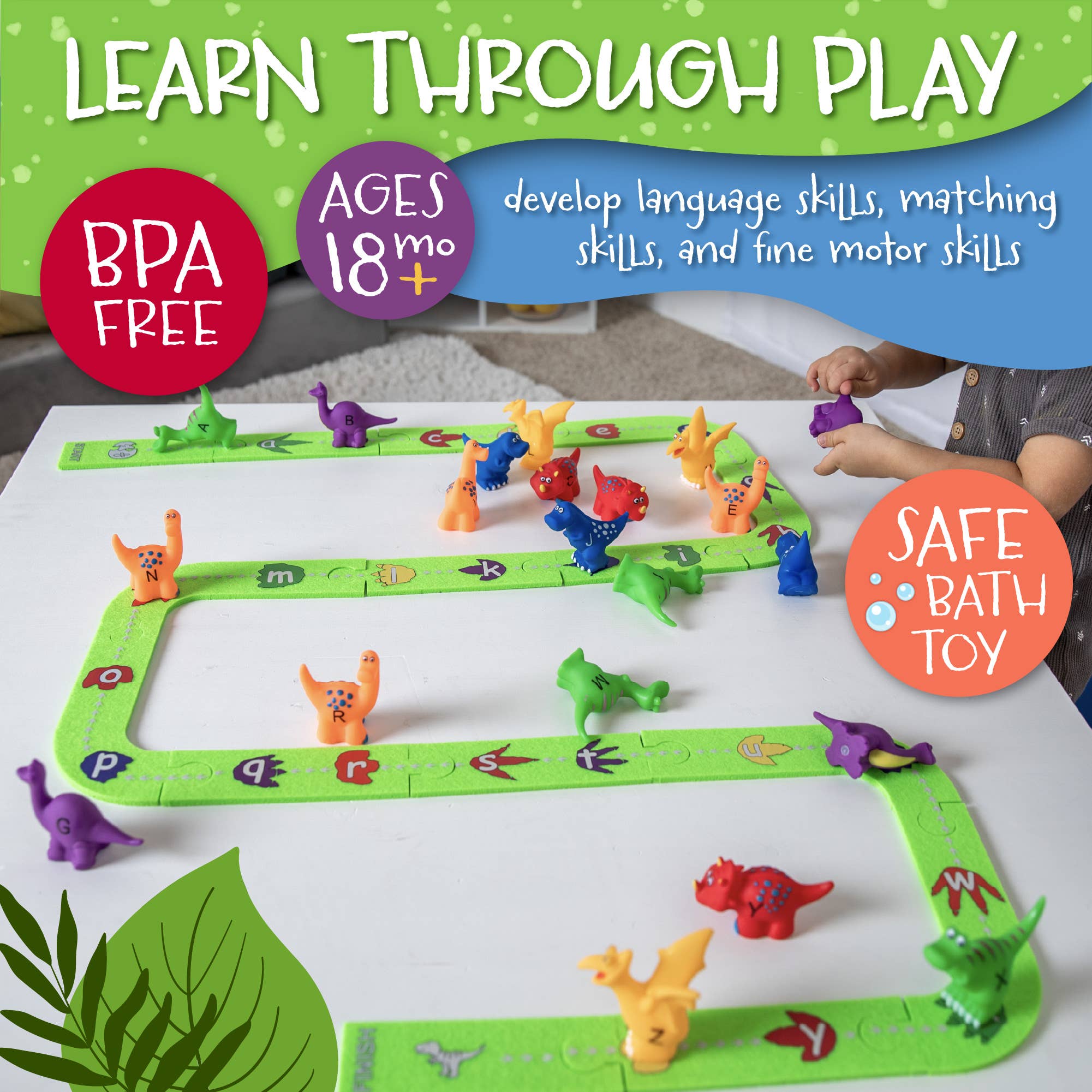 Skoolzy - Vente Lot de jouets – enfant - Jouets Alphabet Dinosaur - Correspondance ABC en majuscules et minuscules2