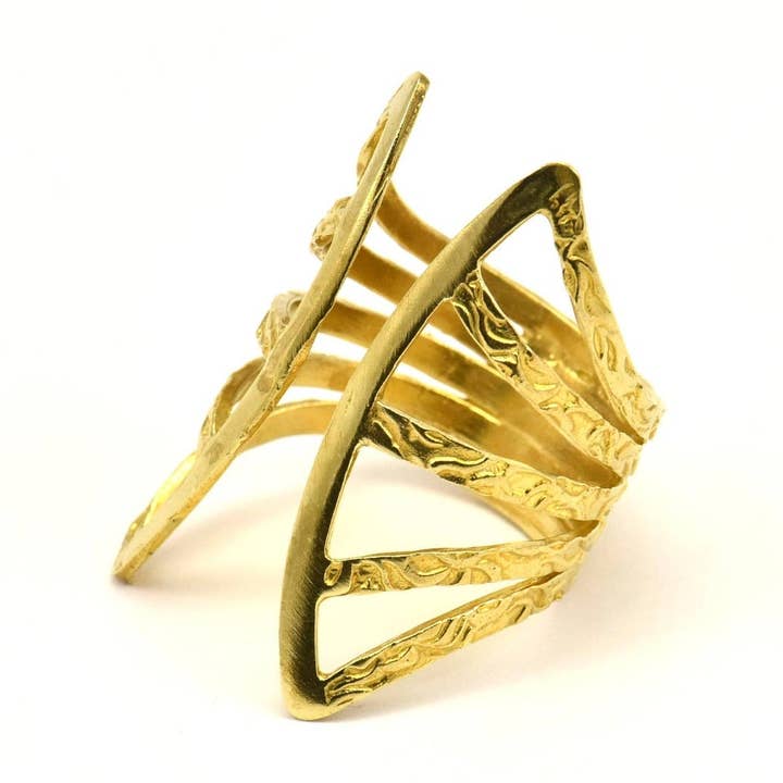 Textured Fairy Wing Ring for wholesale by Less is More
