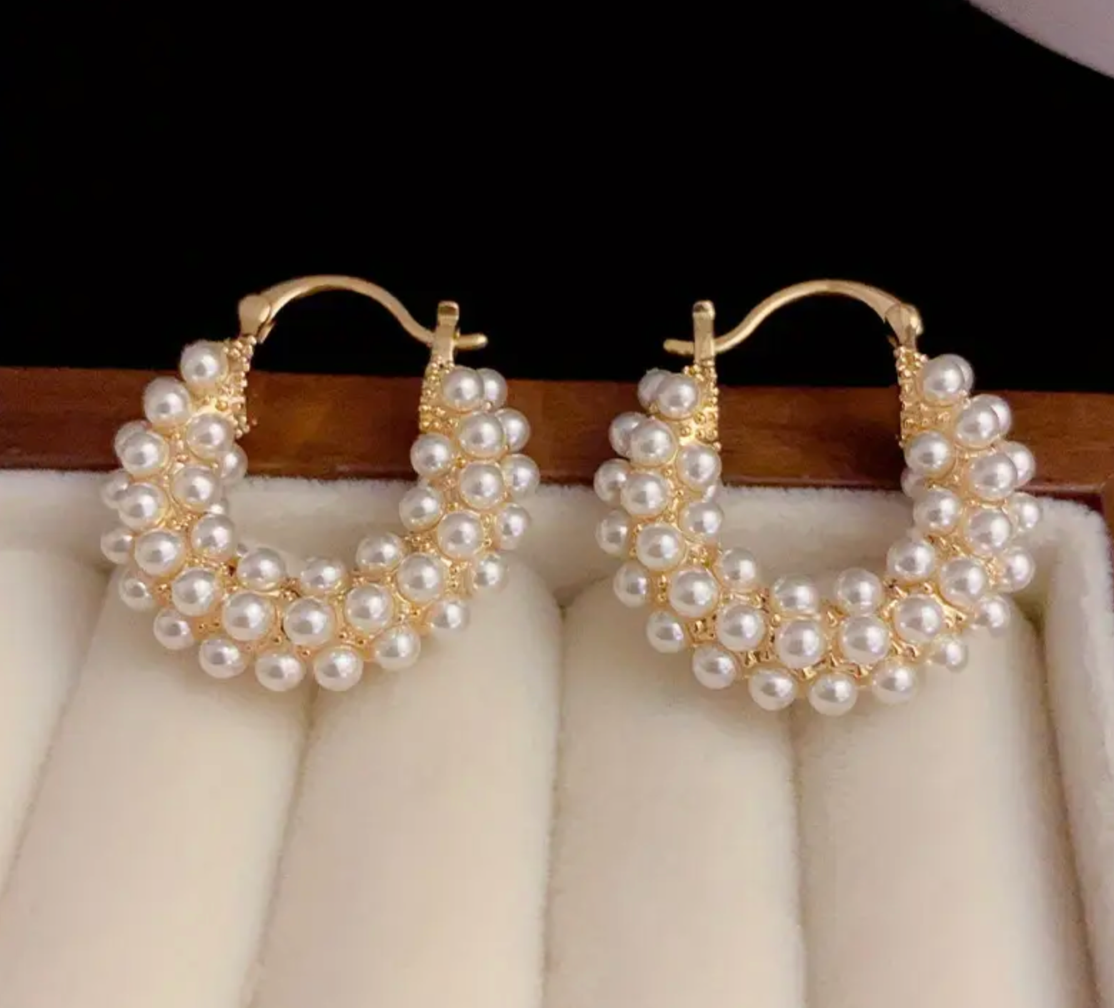Everly Yours - Wholesale Hoop Earrings - Aurelia 14K Gold Pearl Hoops1