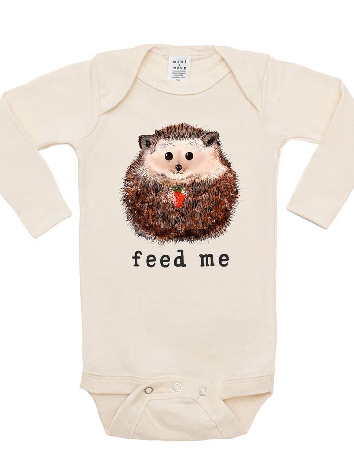 Feed Me | Organic Unbleached Snappie, Long Sleeve for wholesale by mini + meep