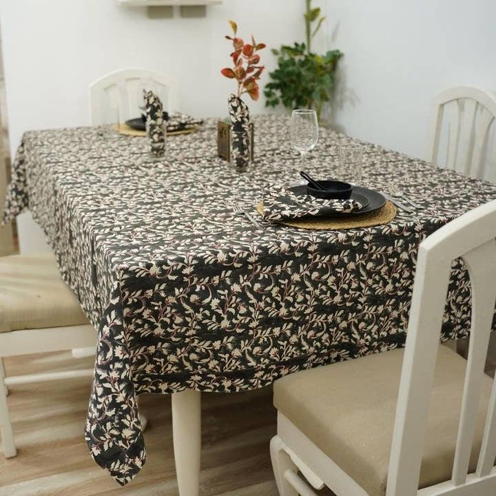 Traditional Indian Block Print Tablecloth -Pushpa Varsha and other Purchase Wholesale black table cloth. Free Returns & Net 60 Terms on Faire trending on Faire.