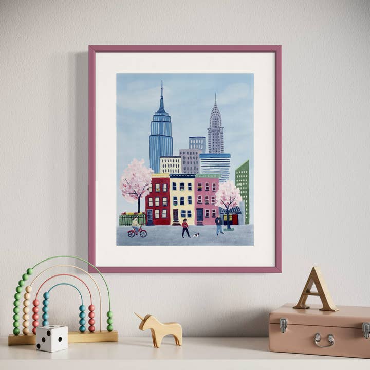 Pintalustika - Joyful Urban Illustrations - Wholesale Art Print - Spring in New York City Art Print6