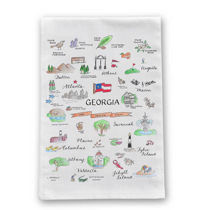 Georgia Tea Towel for wholesale by The Write Occasion Calligraphy
