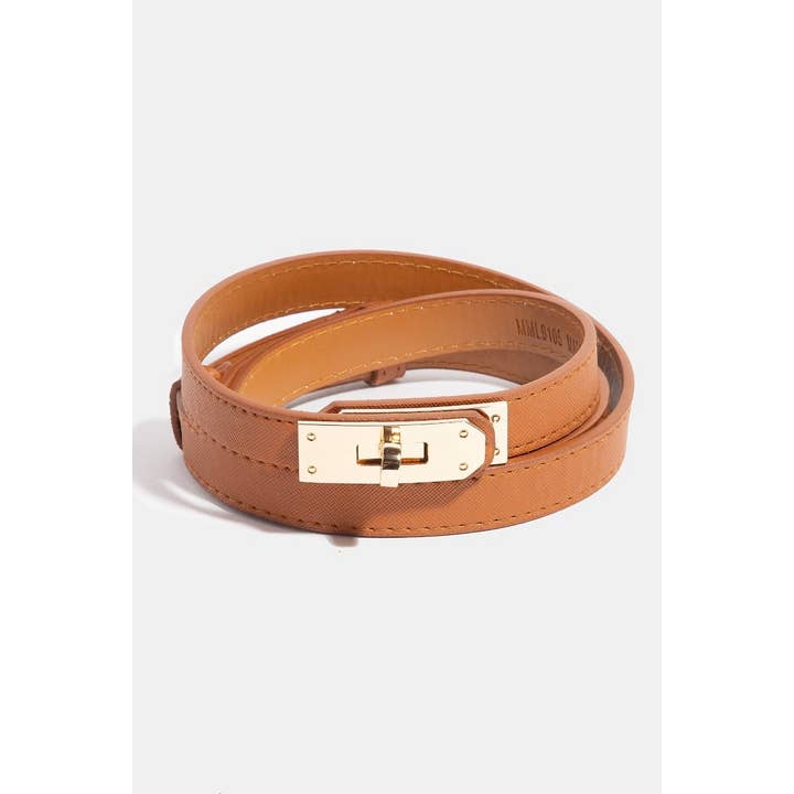 Collections by Fame Accessories - Wholesale Belt - Women's - Womens Thin Adjustable Turn Lock Belt