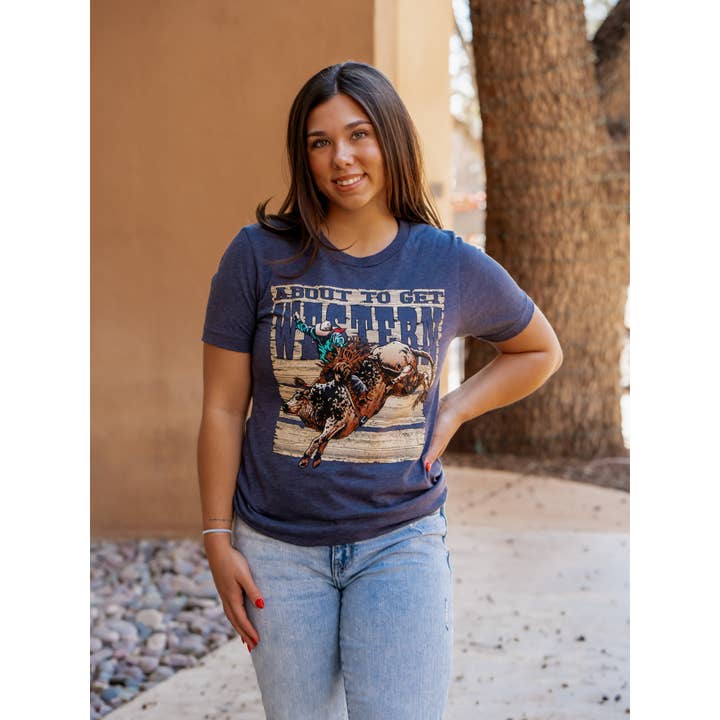 A punto de conseguir un jinete de toros del oeste - Camiseta occidental para venta al por mayor de Spirit to a Tee