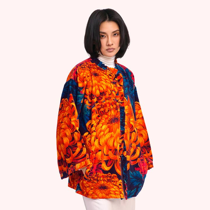 *Pre-Order AW26* Crysanthemum Velvet Jacket for wholesale by Powder Design inc - US