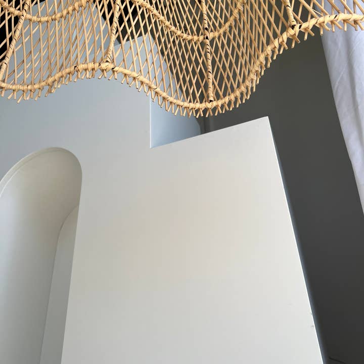 Office Objets - Wholesale Chandelier/Hanging Light - Pendant light, flower-shaped rattan fixture, tulip, corolla H:80cm D80cm55