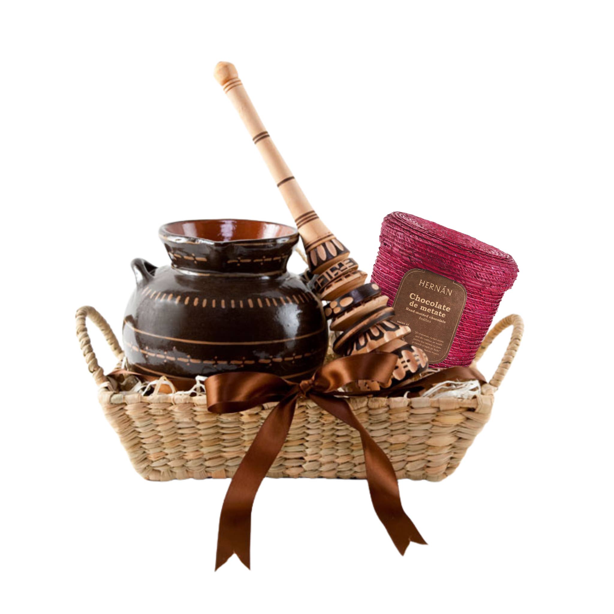  HERNÁN - Wholesale Chocolate - Cinnamon Mexican Chocolate Bolitas in Basket - 240g6