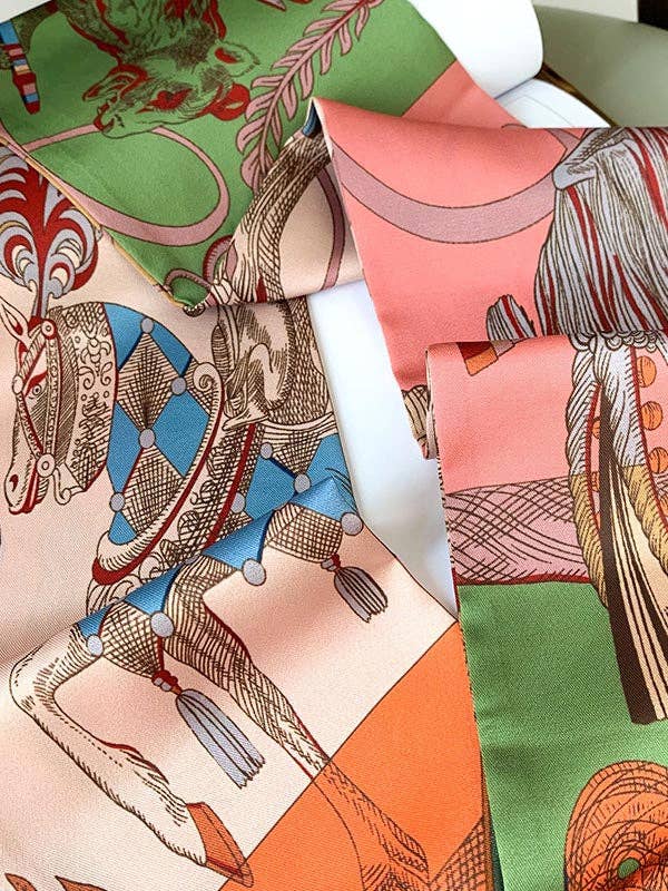 ShieldChic - Wholesale Scarf - Women's - Vintage Printed Contrast Color Silk Scarf7