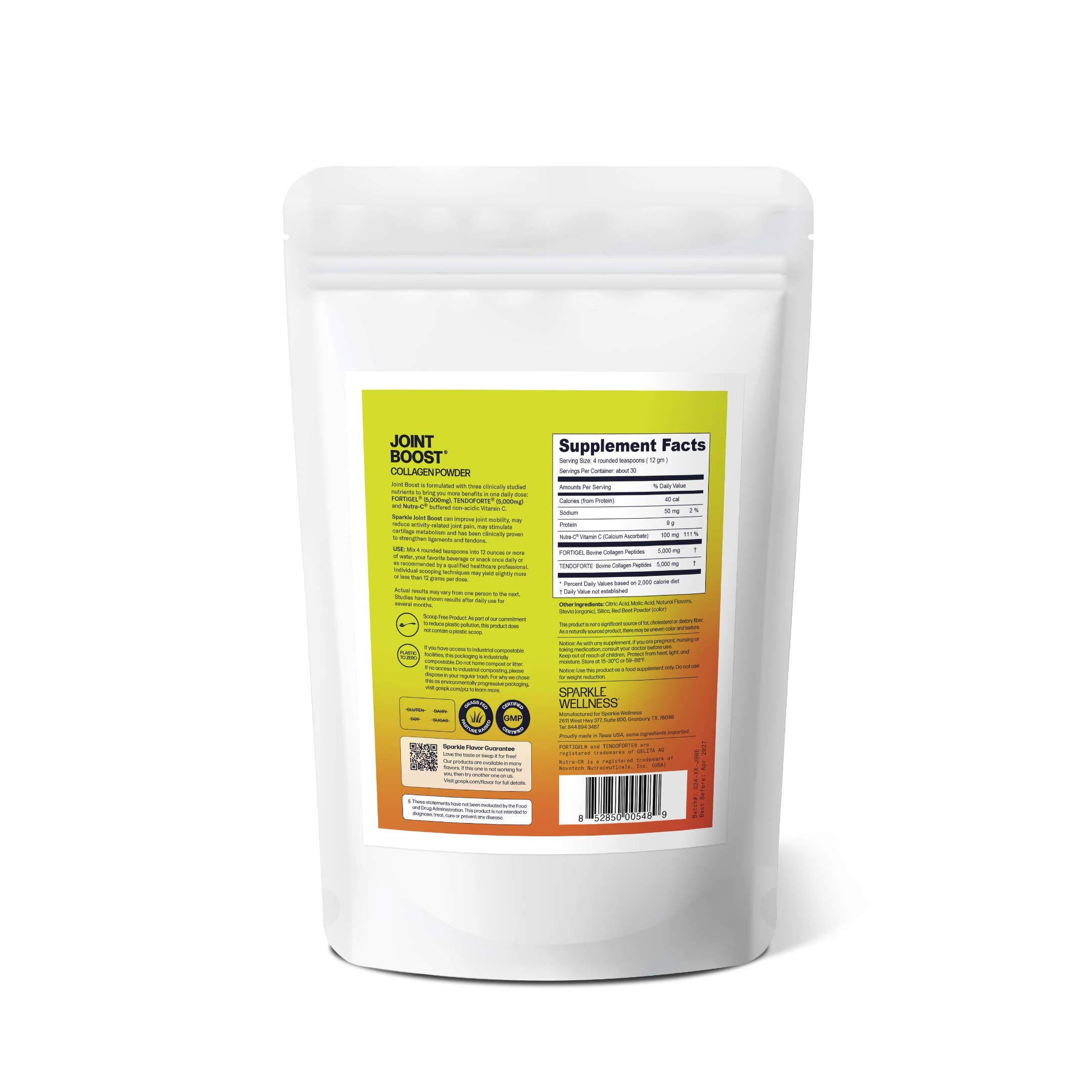 Sparkle Wellness - Wholesale Oral Supplement/Vitamin - Joint Boost Collagen Powder (Acai Lemonade) [30-serves]1