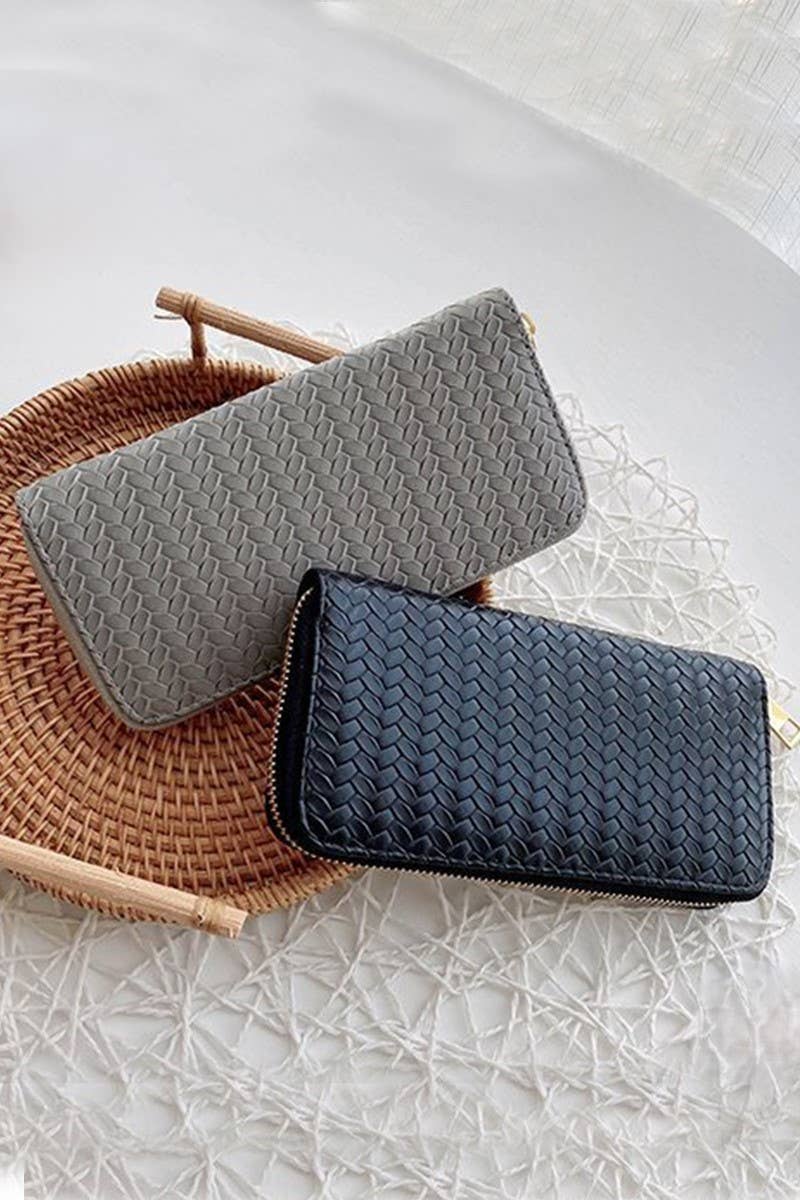 42POPS - Vente Portefeuille – femme - ,_....SI-26747 Portefeuille Long Tendance en Cuir Végétalien Tissé3