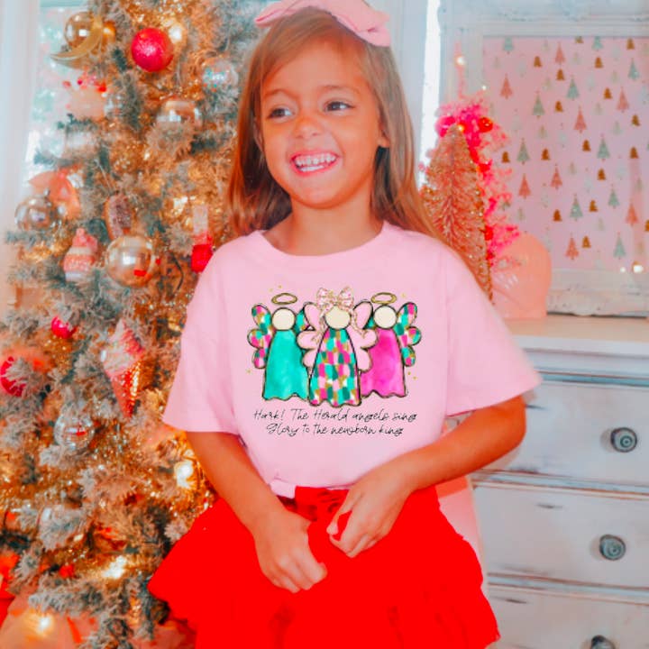 T-shirt Jeunesse Aquarelle Noël Anges Coquettes Foi Enfants pour la vente par Gia Gifts Boutique