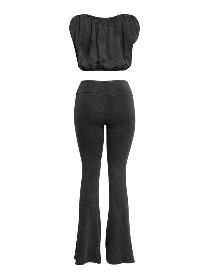 K Too – Großhandel Set aus Oberteil und Hose (NICHT Loungewear) – Damen – Mineralgewaschenes Blasentop- und Hosen-Set8