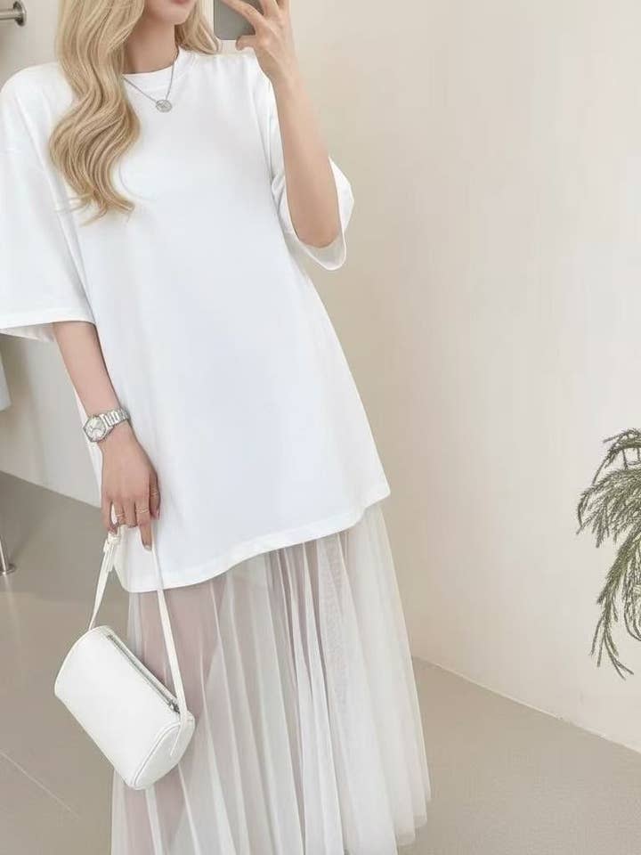 abito t-shirt oversize e rete per la vendita all'ingrosso da parte di MYSTERY JANE