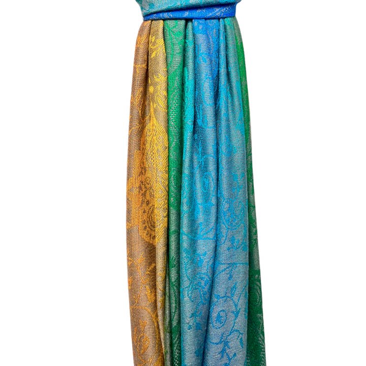 London Scarves - Wholesale Scarf – Women's - Rainbow Pashmina paisley print with tassels10