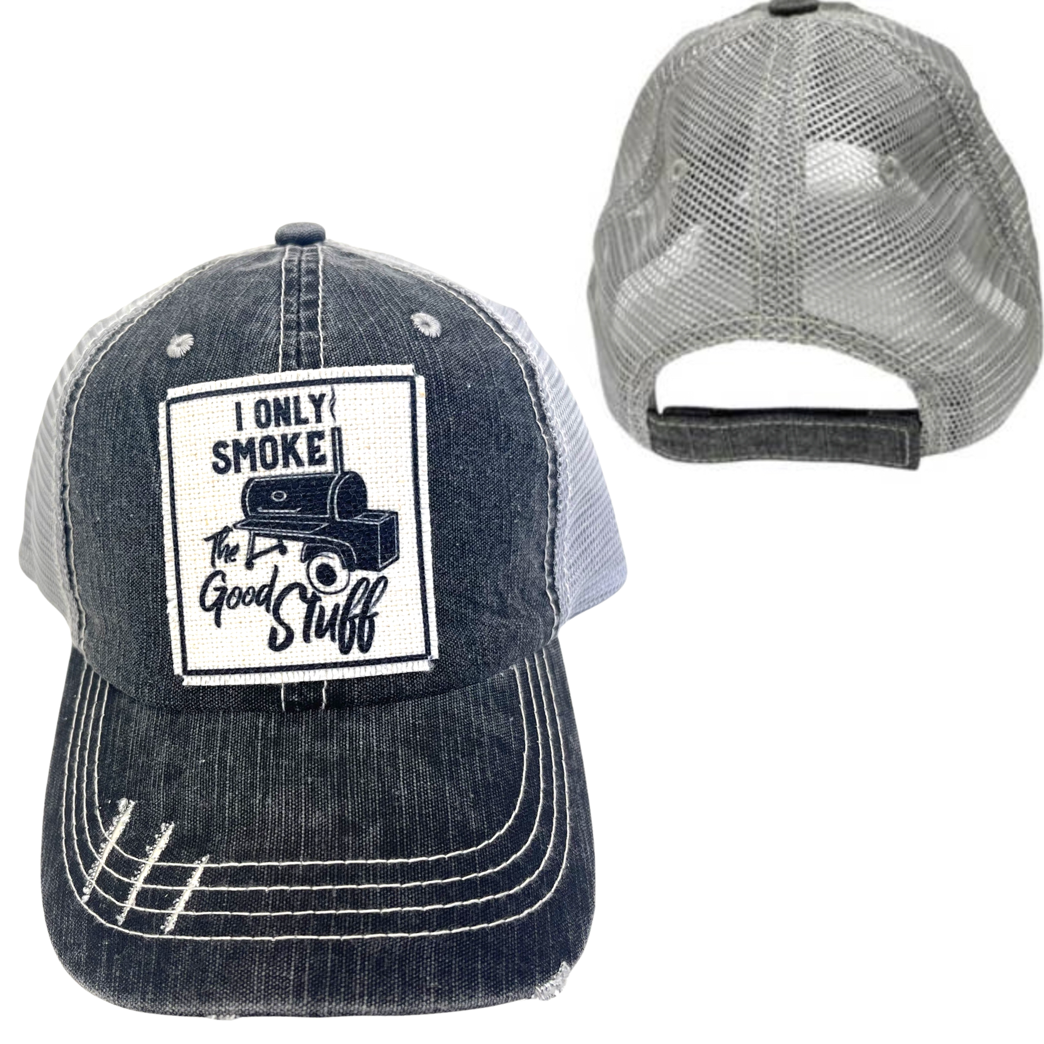 dkhandmade - Wholesale Baseball Cap - Unisex - I ONLY SMOKE THE GOOD STUFF CAP | UNISEX HAT | DISTRESSED6