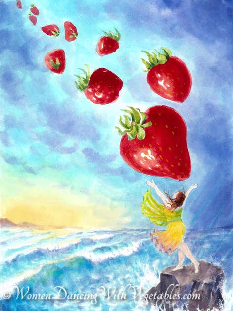 Strawberries for wholesale by Women Dancing with Vegetables. Becoming Lighter