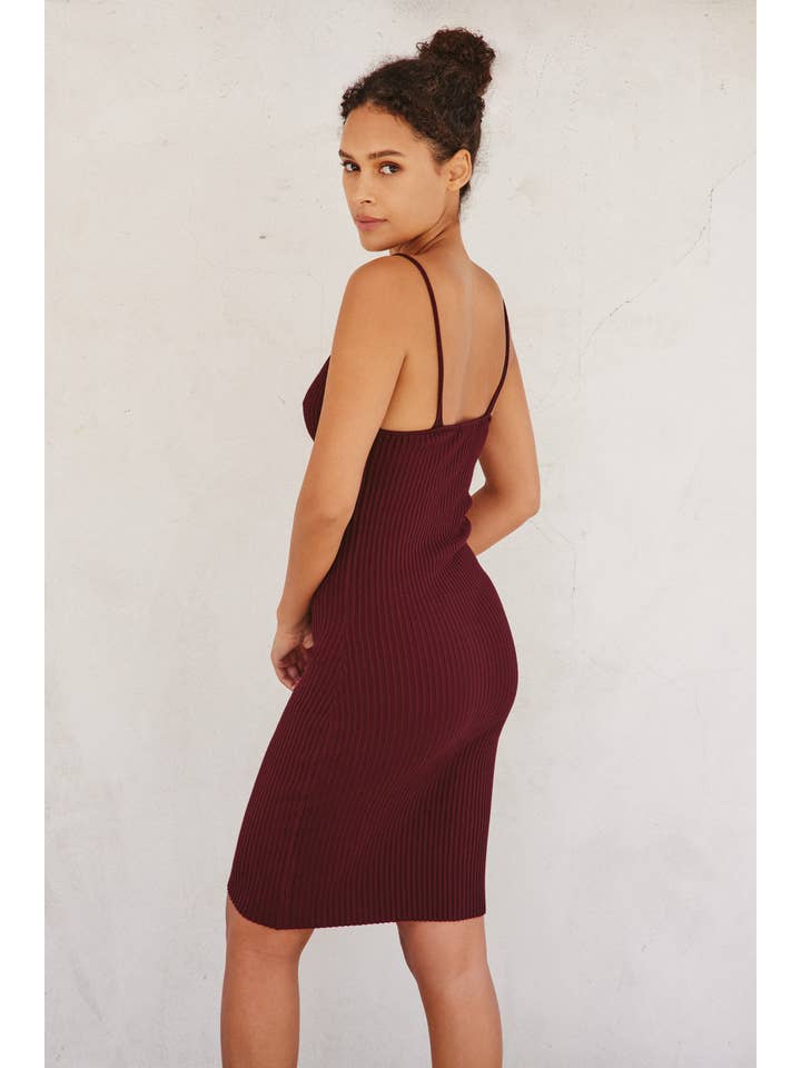 Dress Forum - Wholesale Jurk - Dames - FW5539 geribbelde gebreide mouwloze bodycon-jurk4
