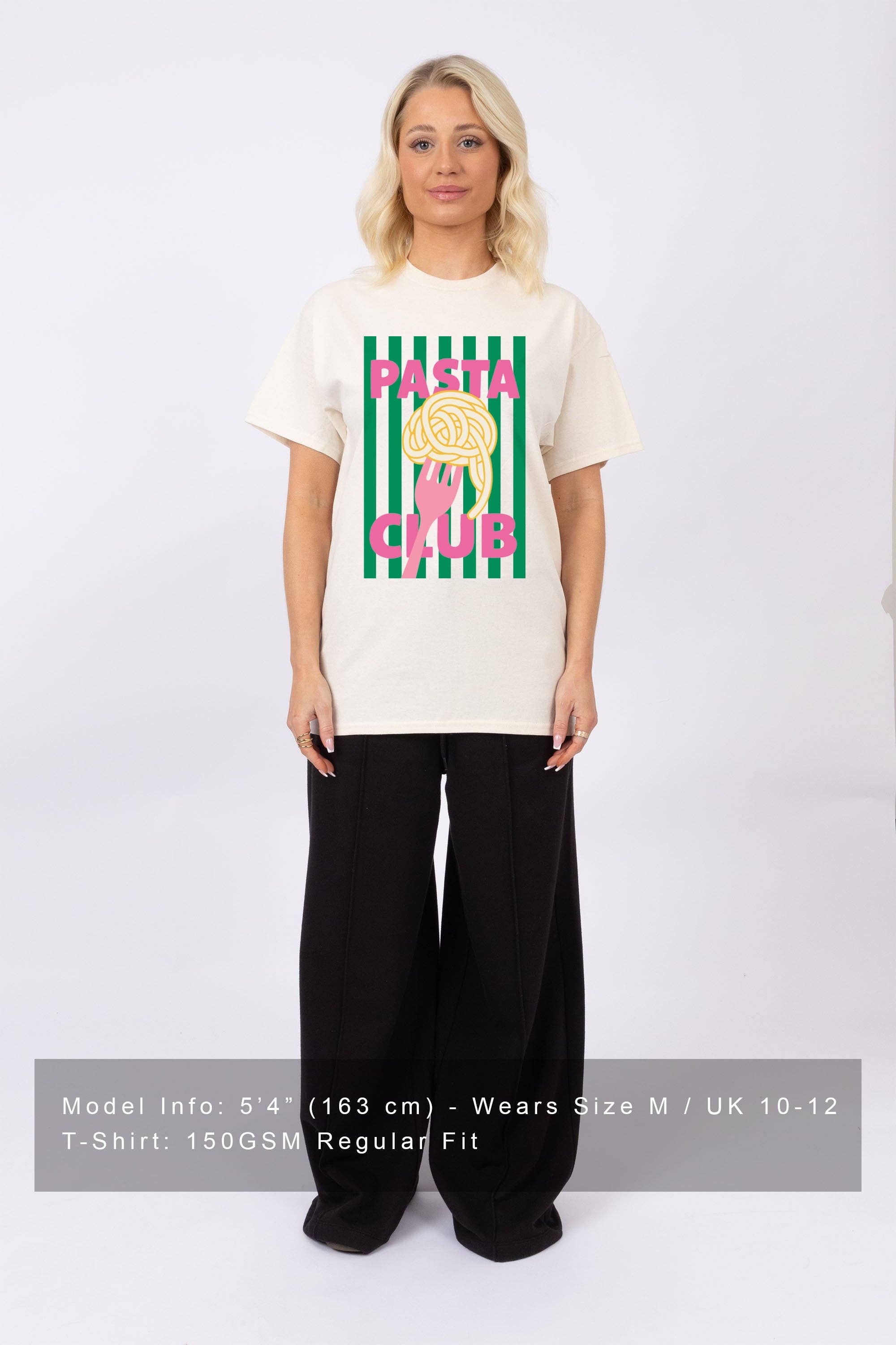 Natural Women Regular Fit T-shirt in Pasta Club Food Print for wholesale on Faire1