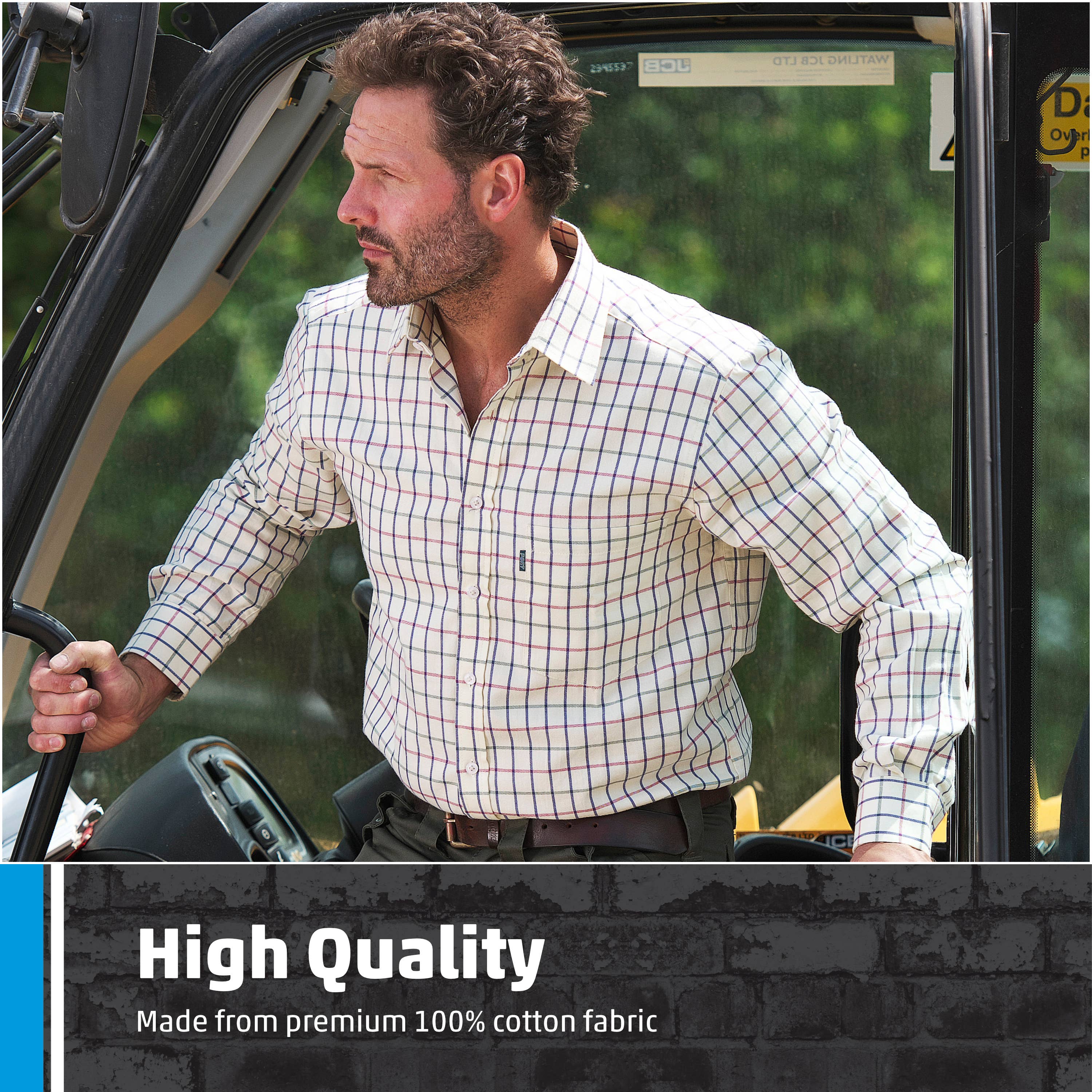 Blue Fort Melton Shirt, 100% Cotton, Breathable, Classic Fit for wholesale on Faire2