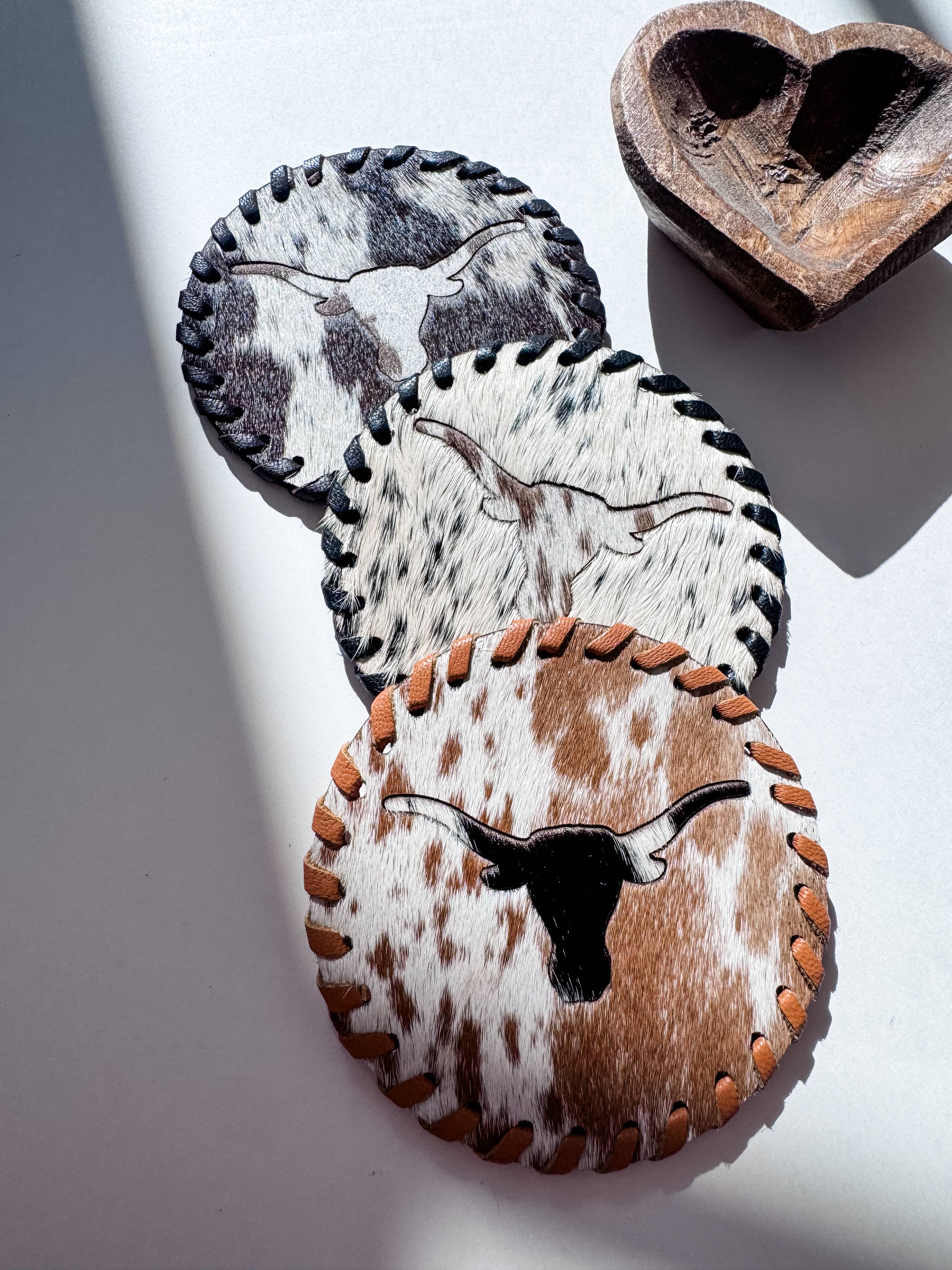 Boho Ranch Shop - Wholesale Coasters - Genuine Cowhide Leather Coasters P| Western Hair-On Hide5