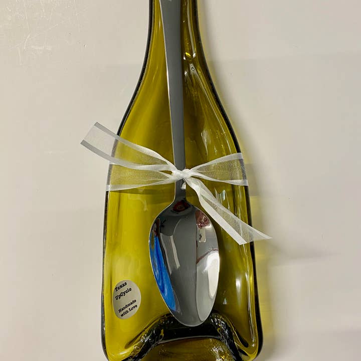 Texas UpCycle - Wholesale Decorative Plate/Dish/Bowl - Recycled Wine Bottle Server/Spoon Rest