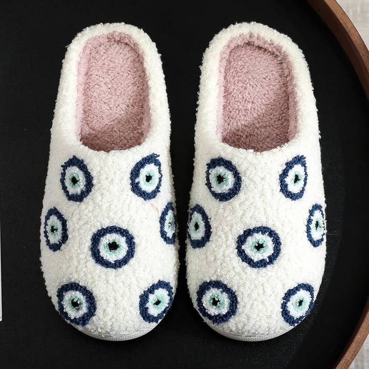 White 2024 NEW EYE PLUSH SLIPPERS_CWSHS0865 for wholesale on Faire6