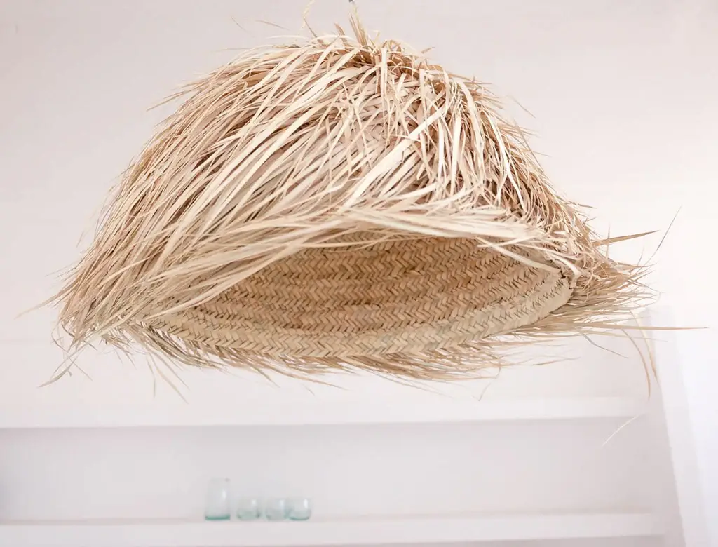 Moroccan Natural bazaar - Venta al por mayor Lámpara de araña y colgante - Lámpara colgante con pantalla esférica de paja0