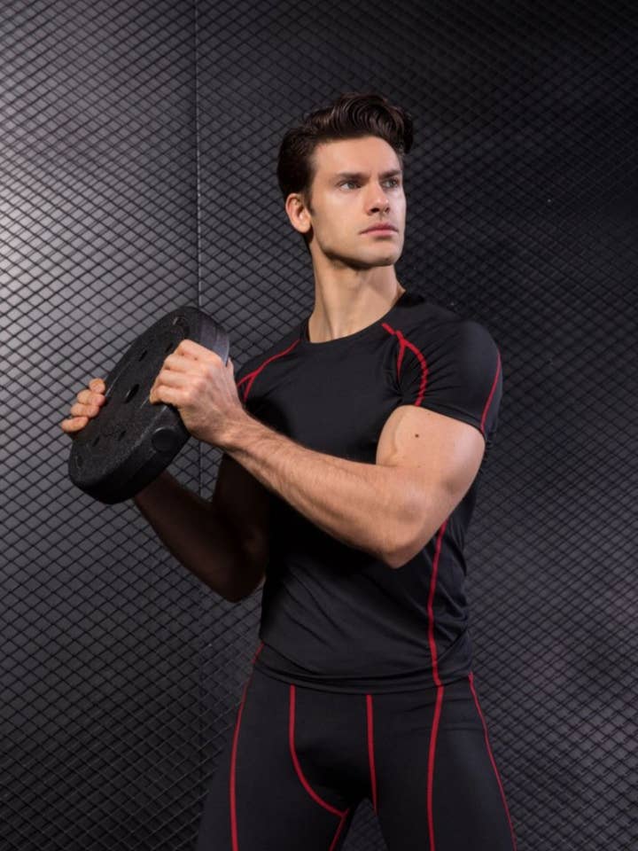 Active by Anna-Kaci - Wholesale Athletic top – men's - Men's Compression Short Sleeve Athletic T-Shirt9