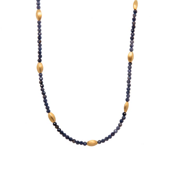 Bliss Necklace Shaded Sapphire 24K Gold Vermeil for wholesale by Joyla Jewelry