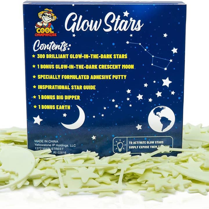 Green Sky - Wholesale Light-Up Toy - Kids & Baby - Cool Chimpanzee - 300 Pack Glowstars with moon1