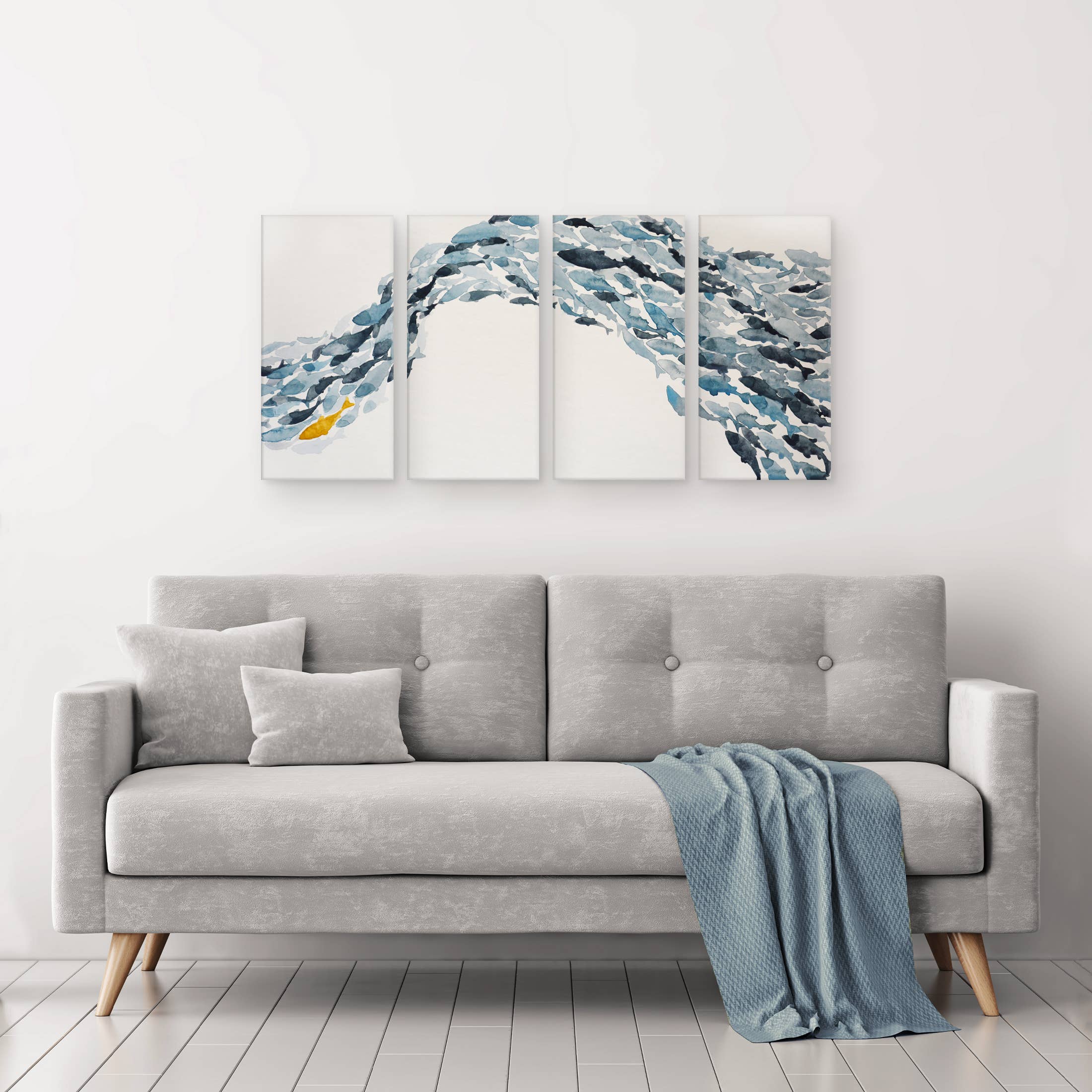 Ready2hangart, Inc. - Wholesale Gallery Wall Set - Goldfish' Wrapped Canvas Coastal Wall Art Set7