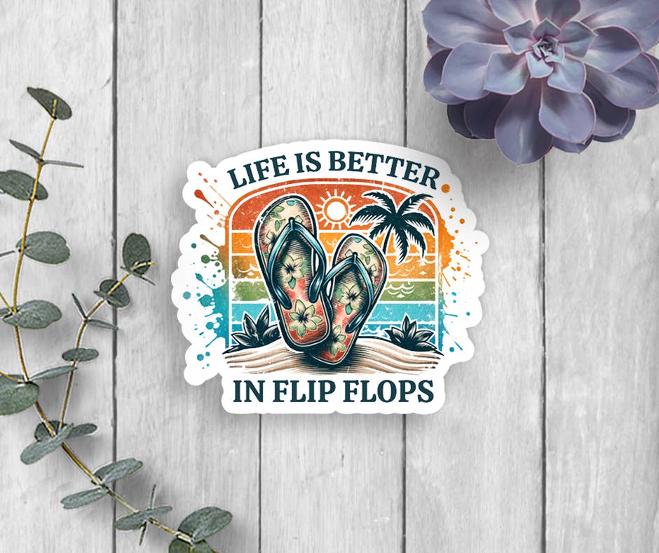 Expression Design Co - Wholesale Sticker - Beach Flip Flops Vinyl Sticker