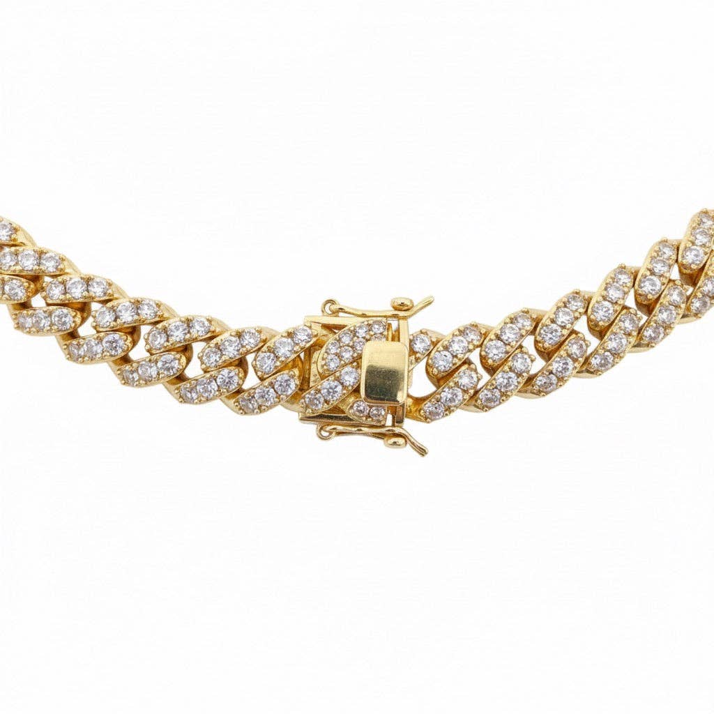 Prestige Jewelry - Wholesale Link & Chain Necklace - Gold Diamond Cuban Chain 20in 12mm1